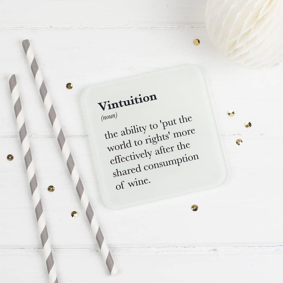 funny gin coaster in glass by bespoke verse