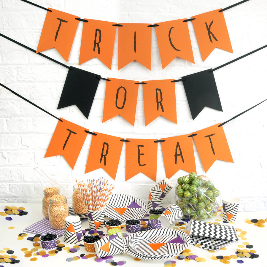 Halloween Trick Or Treat Party Bunting By Peach Blossom ...