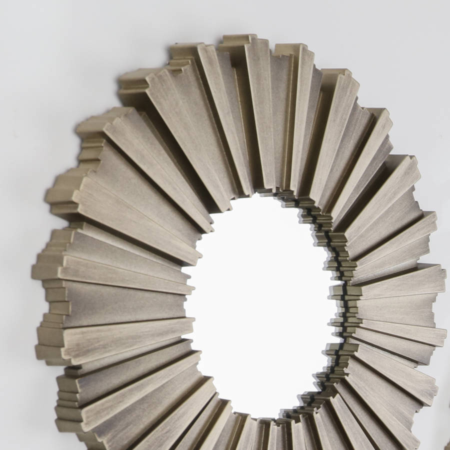 set of three antique bronze wall mirrors by dibor