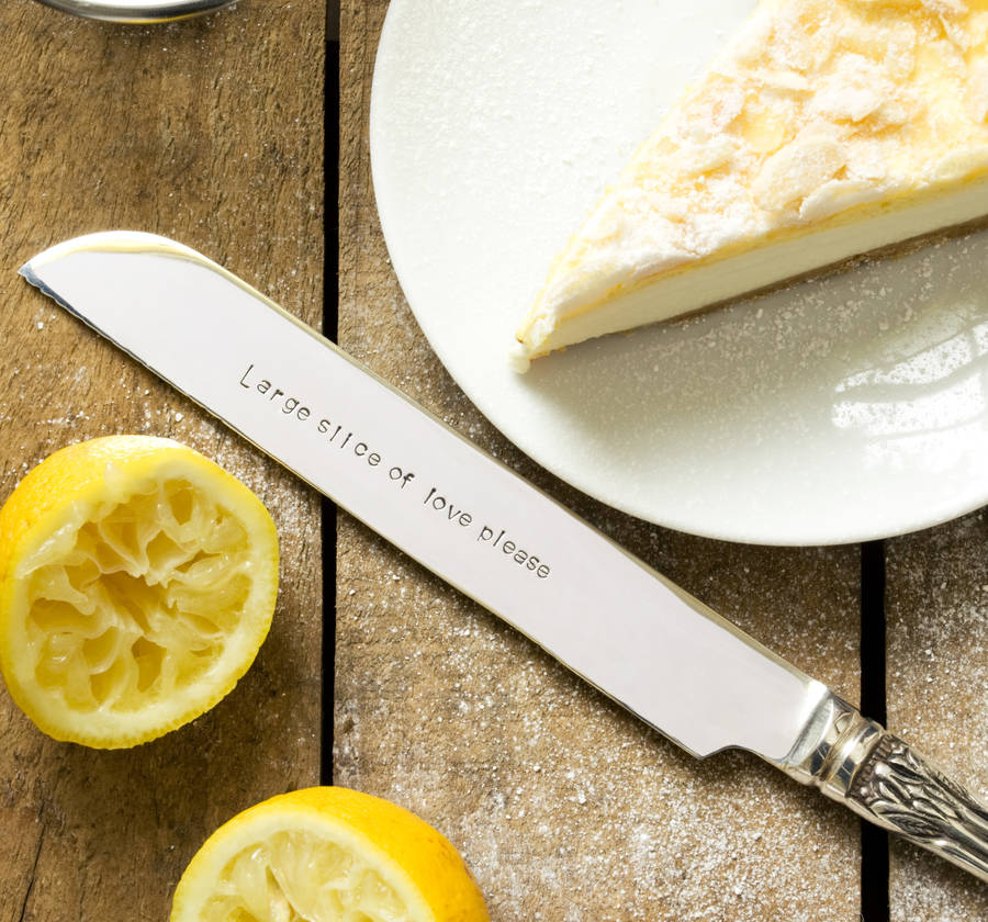 'large slice of love' cake knife by the cutlery commission
