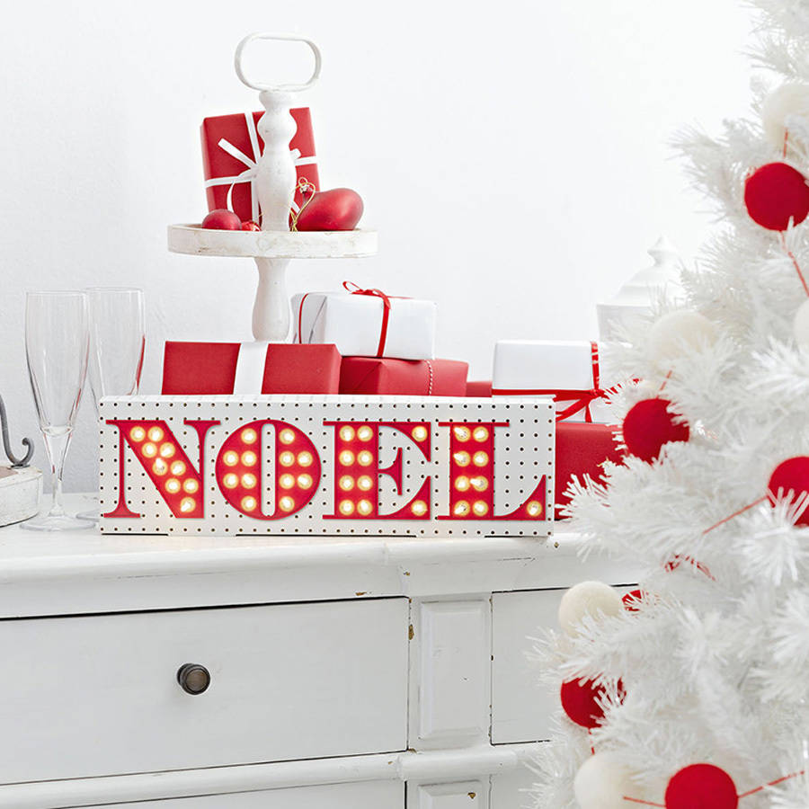 christmas led 'noel' light decoration by postbox party