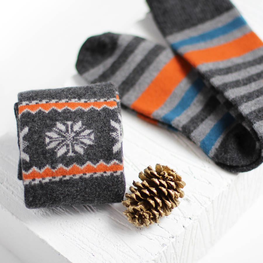 personalised box of men's gift socks by quirky gift library