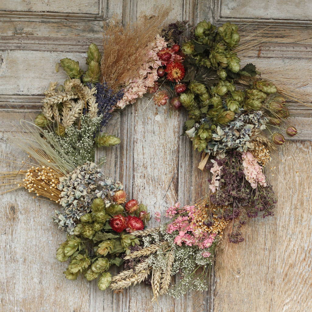 The Dewsall Dried Flower Wreath By Cottage In The Hills