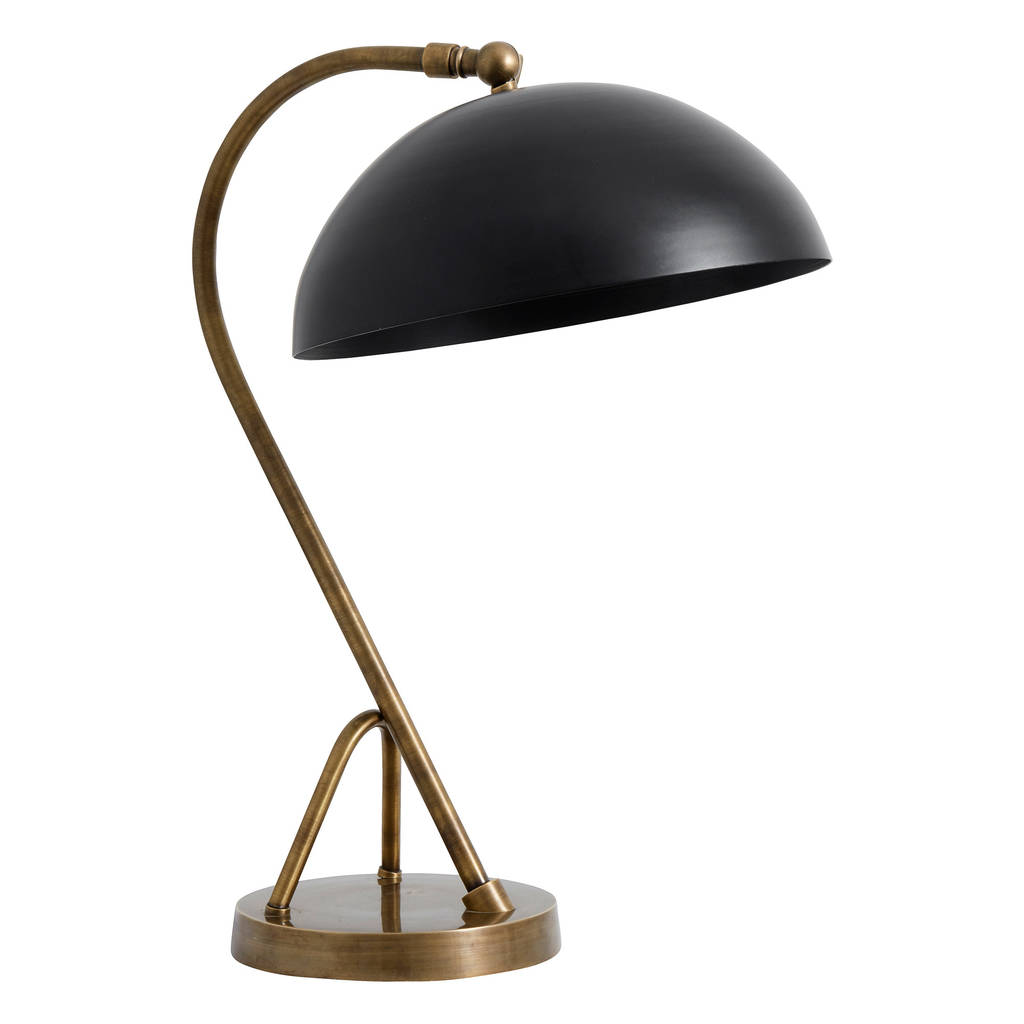 study table lamp in black and brass by out there interiors