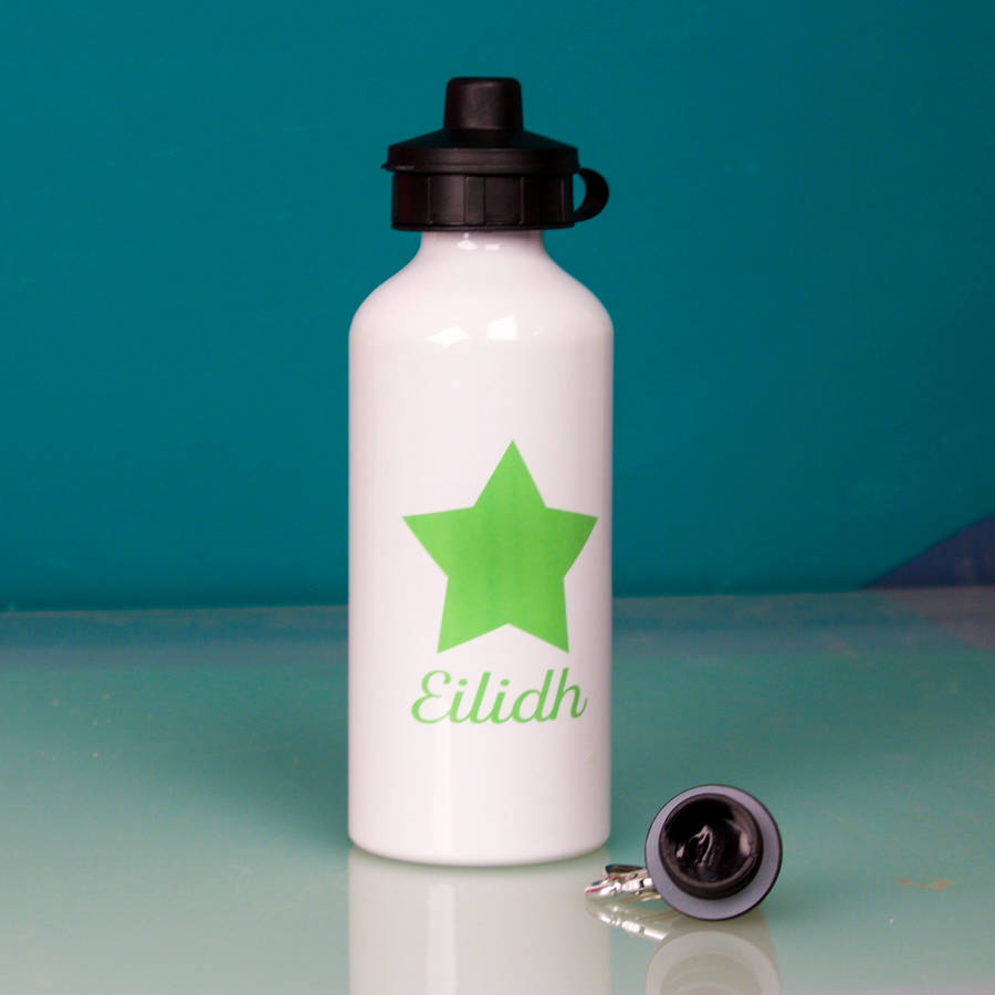 personalised bright star water bottle by snapdragon
