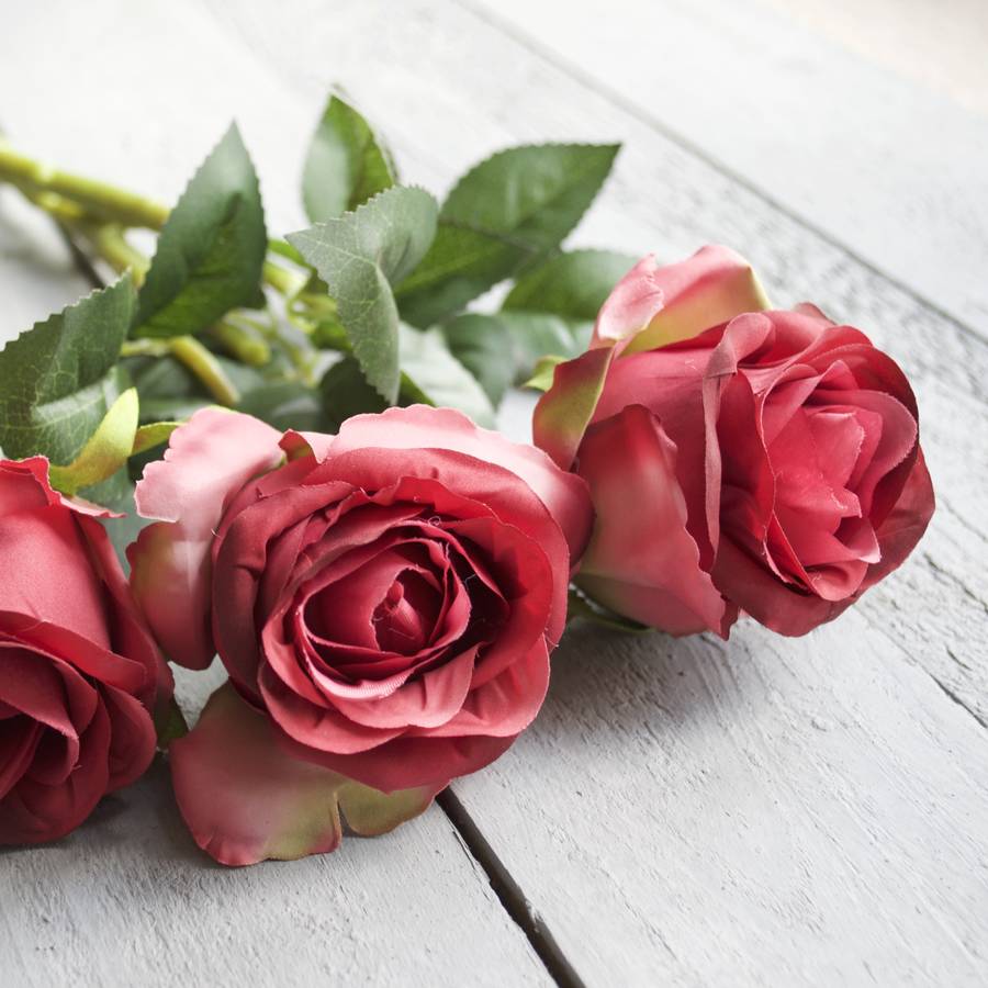 rose faux flower single stem by hannah halfpennie