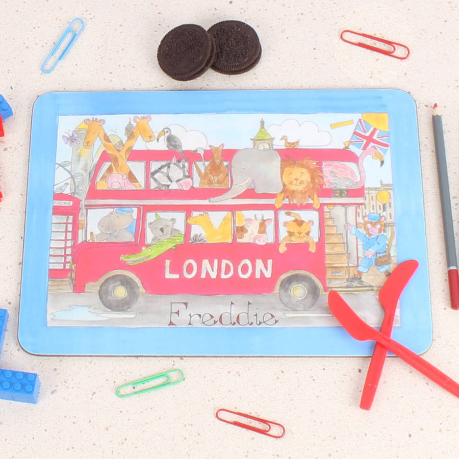 london bus placemat by milly green