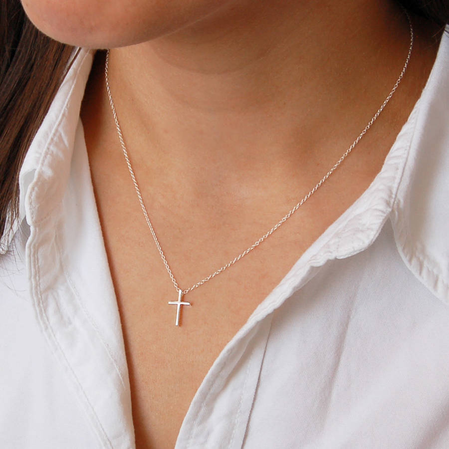 delicate cross necklace by highland angel