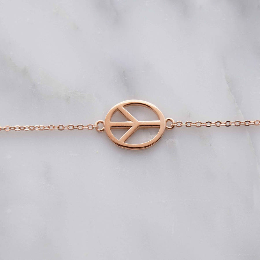 peace symbol bracelet by dainty edge jewellery