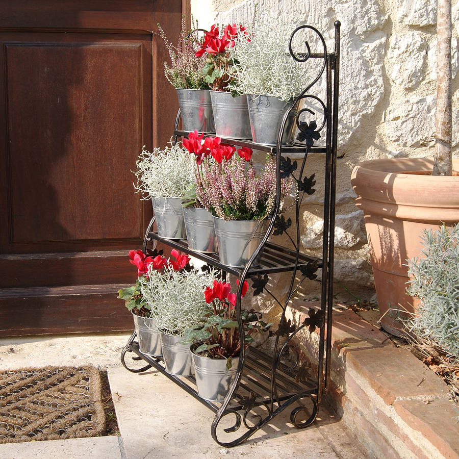 classic metal bronze plant theatre with zinc pot set by plant theatre