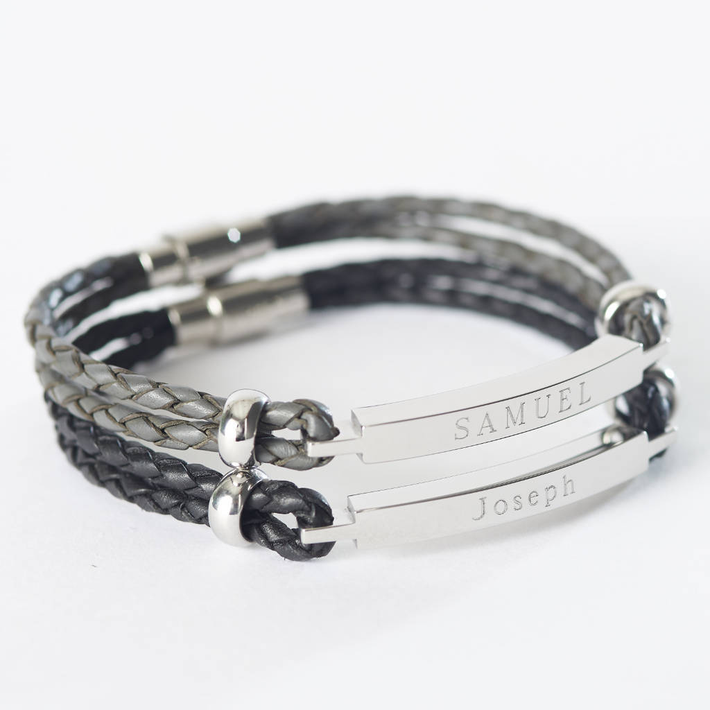his and hers personalised identity bracelets by suzy q designs