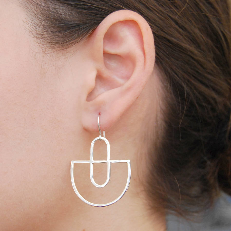 deco sterling silver statement earrings by otis jaxon silver jewellery