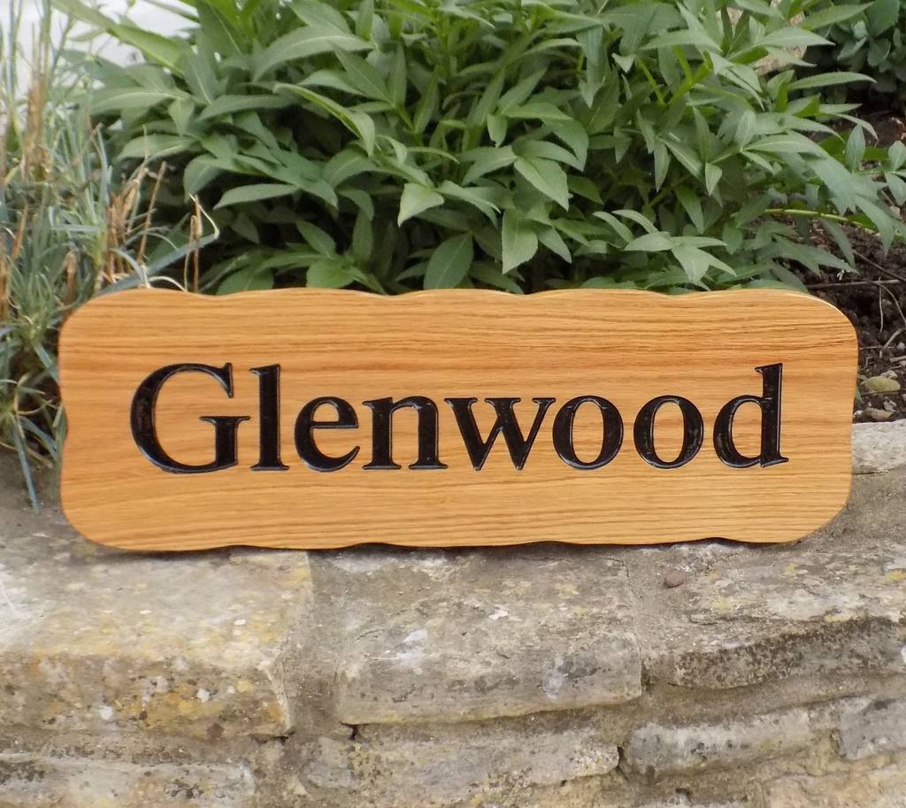 personalised oak house sign by england signs