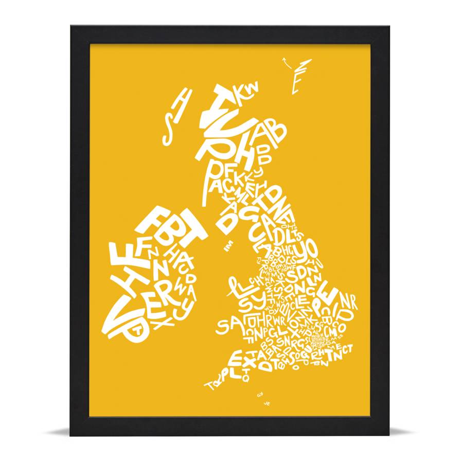 uk and ireland postcode map by place in print