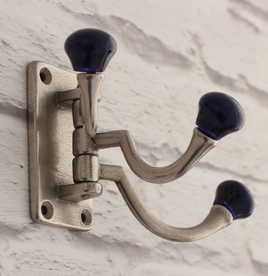 vintage style blue swivel hooks by posh totty designs interiors