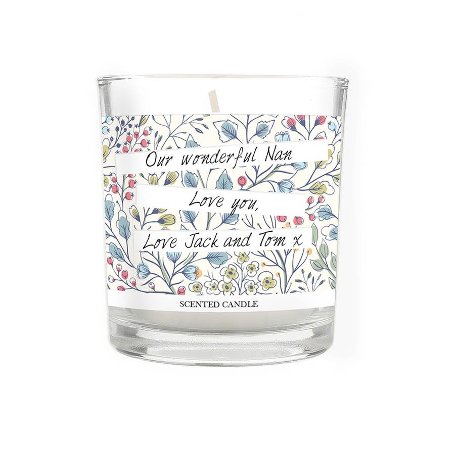 personalised botanical scented candle jar by diamond affair