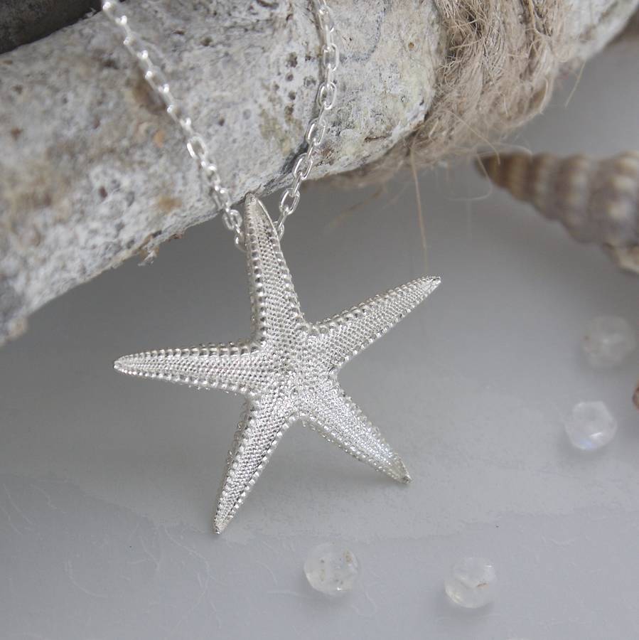 sterling silver starfish necklace by caroline brook