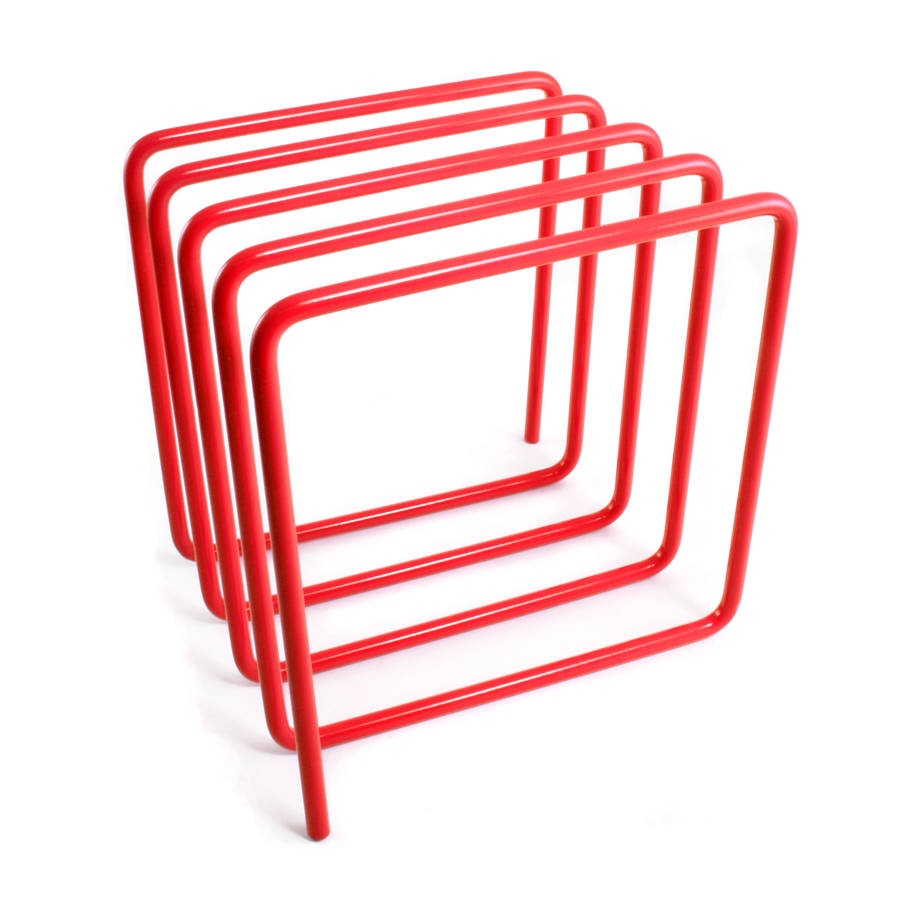 magazine rack, red by block design