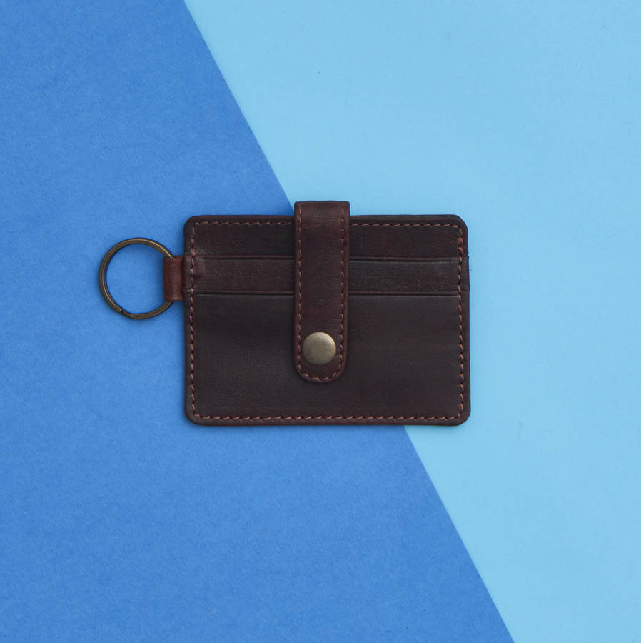 leather credit card holder keyring by vida vida