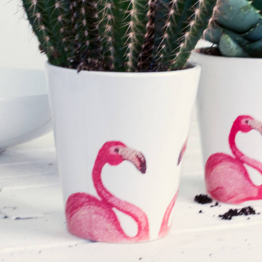 flamingo plant pot by snapdragon