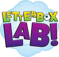 Letterbox Lab logo on blue cloud border