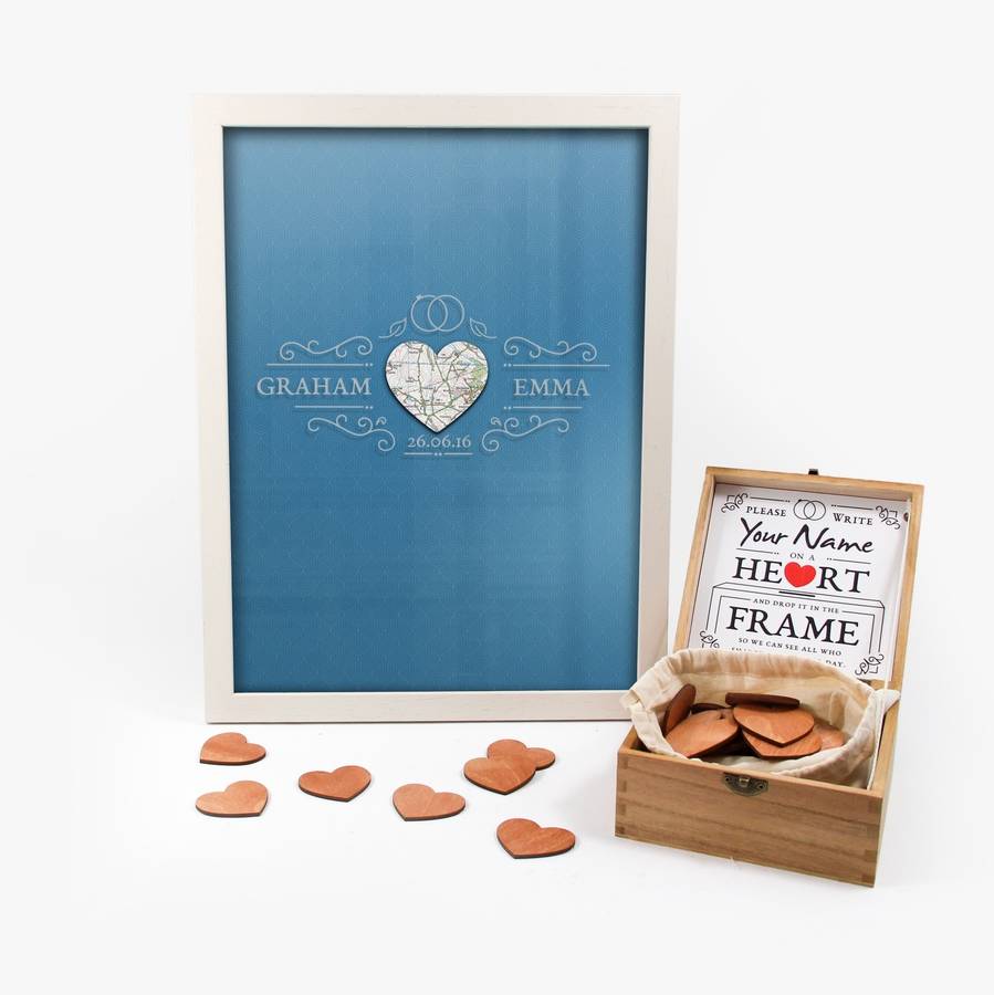 personalised wedding guest frame with keepsake box by letteroom
