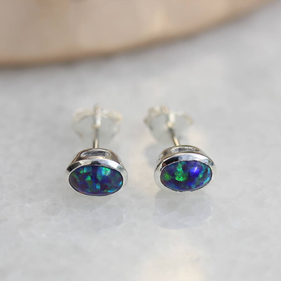 opal stud earrings by molly & pearl