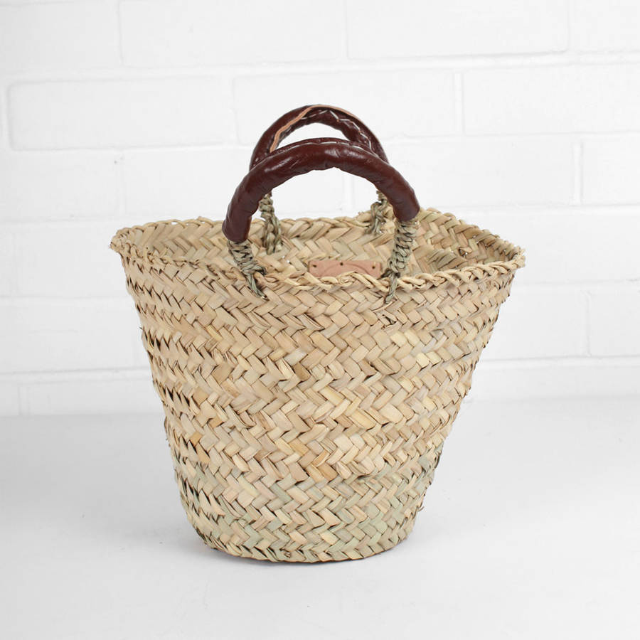 moroccan handmade woven storage basket beldi by bohemia