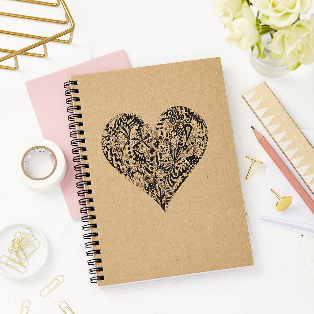 personalised heart doodle notebook by tillyanna personalised heart doodle notebook by tillyanna