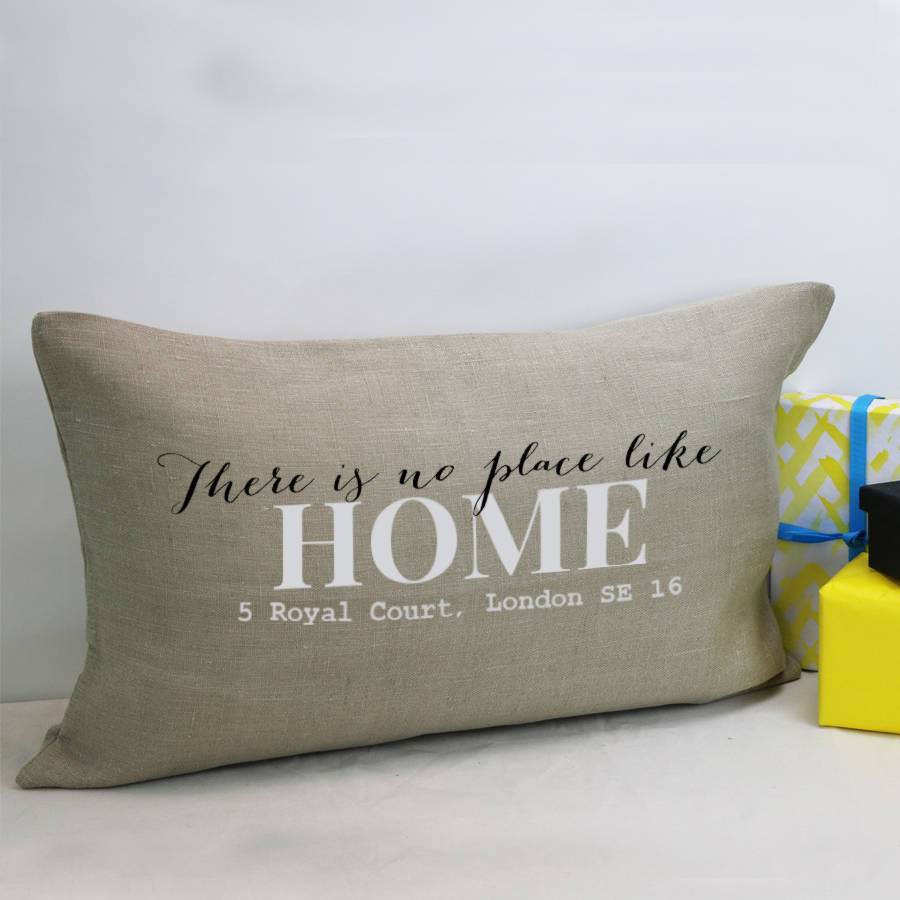 personalised linen cushion 'home' by minna's room