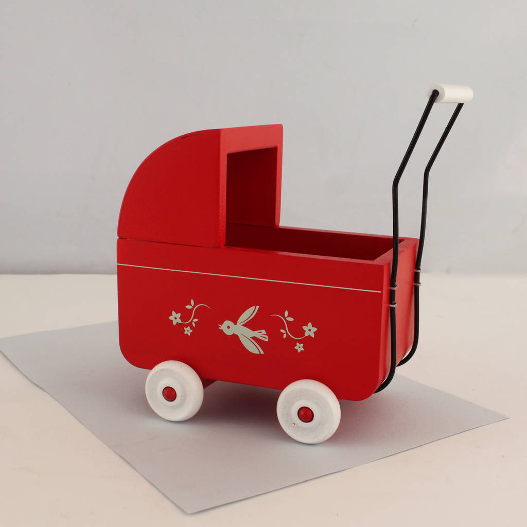 dolls pram red