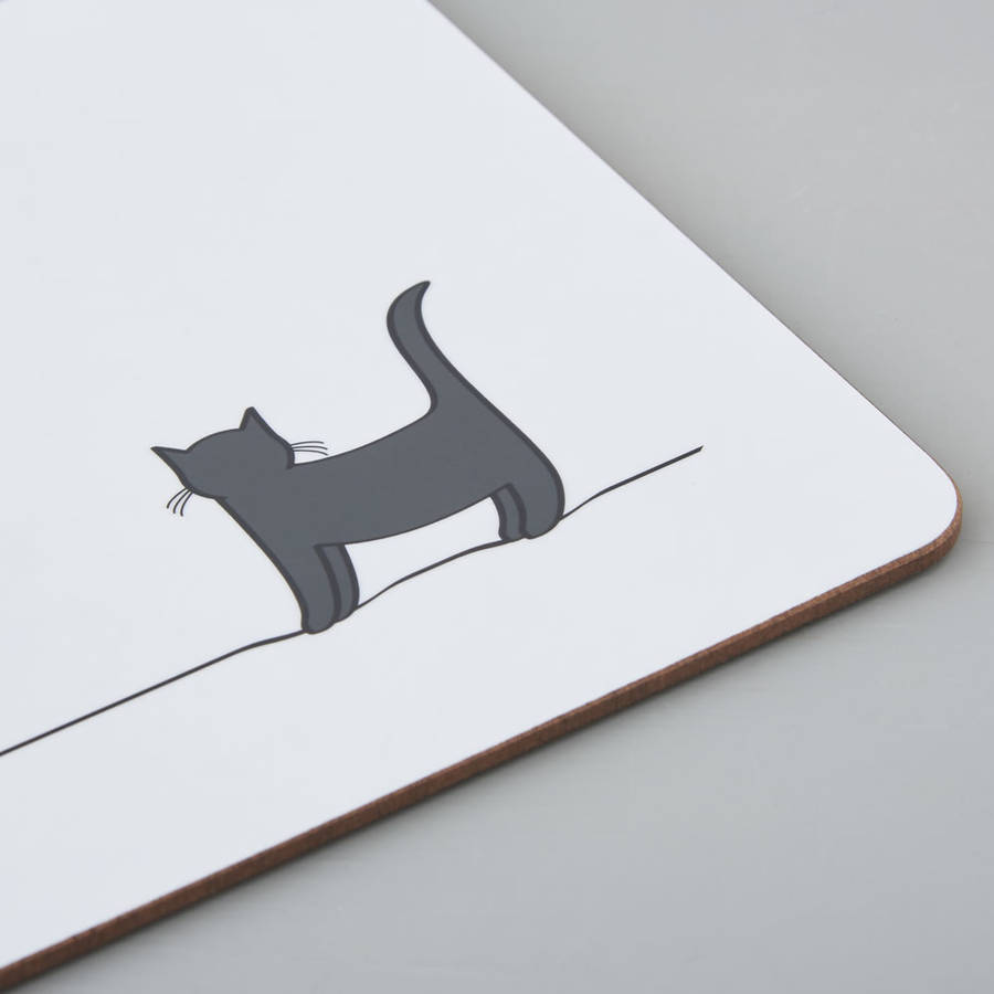 cat placemats, set of four by jin designs