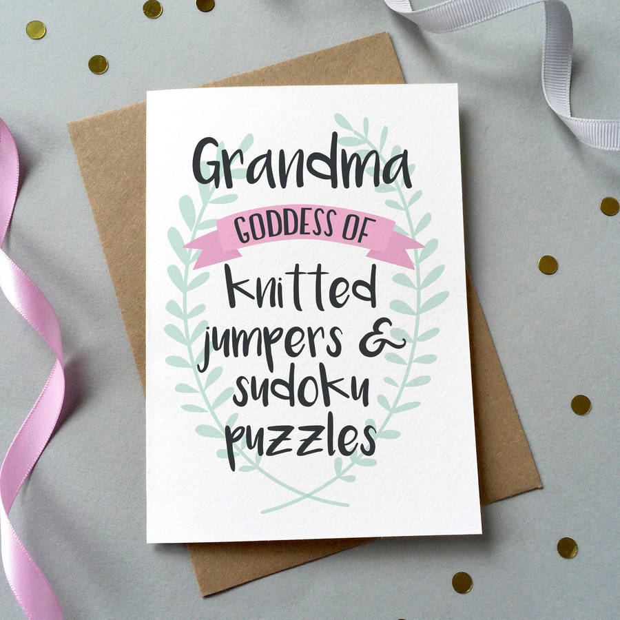 goddess grandma personalised card by sarah catherine stationery & design studio