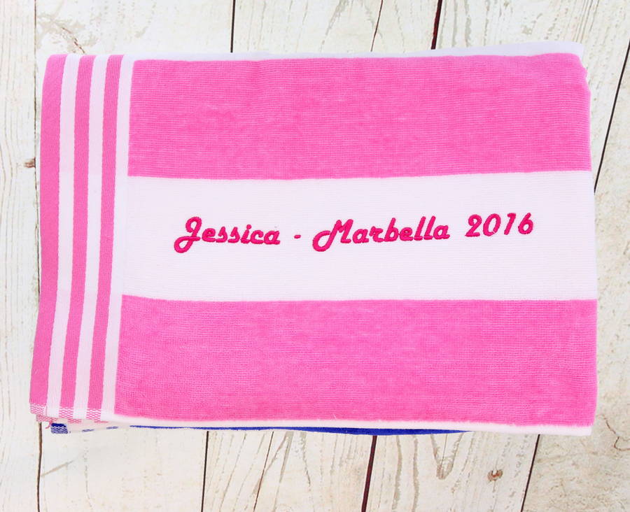 personalised beach towel by duncan stewart textiles