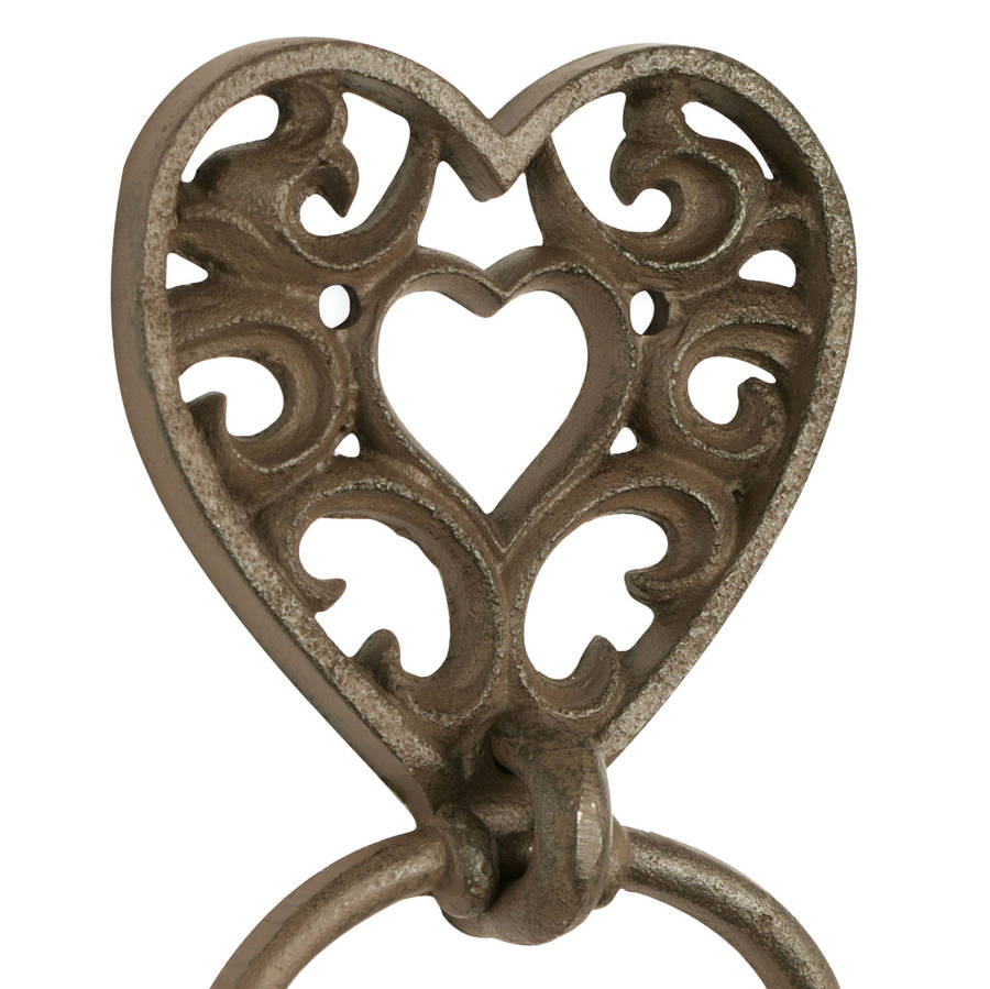 cast iron heart door knocker by dibor