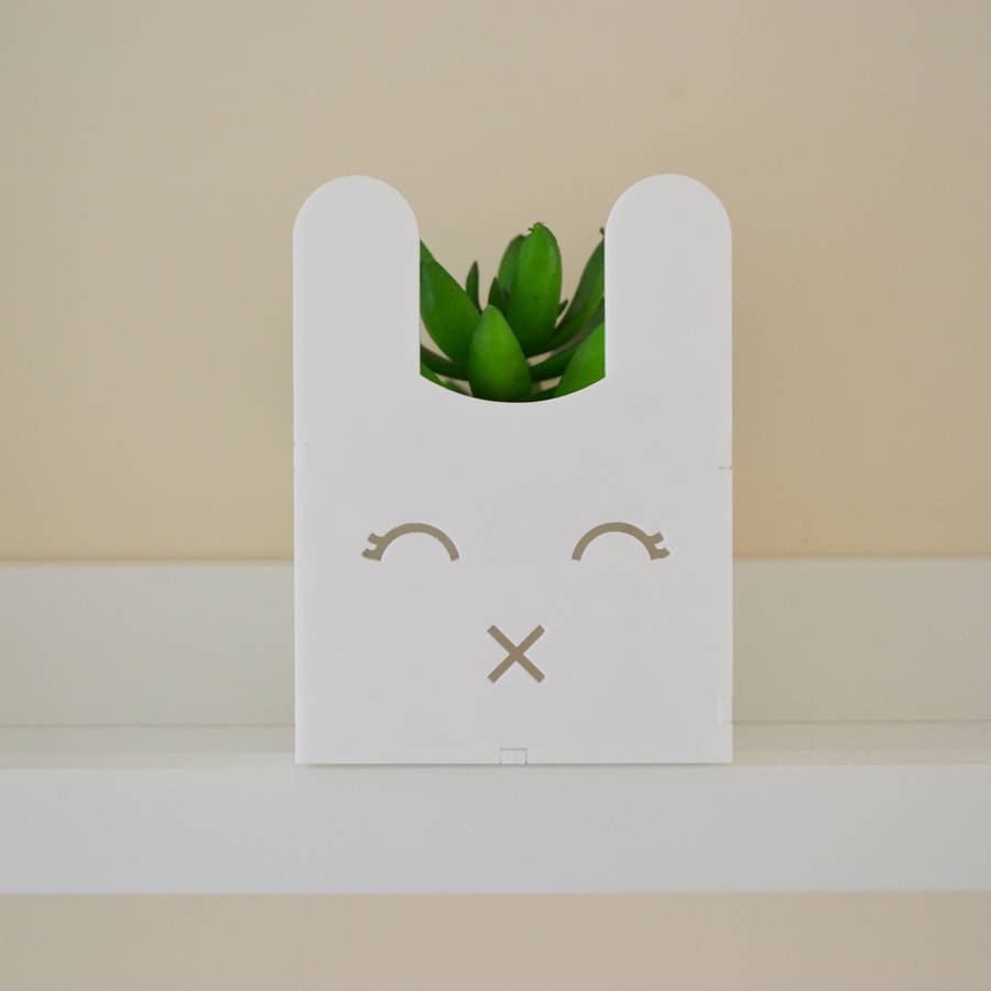 white rabbit succulent planter by erinnies