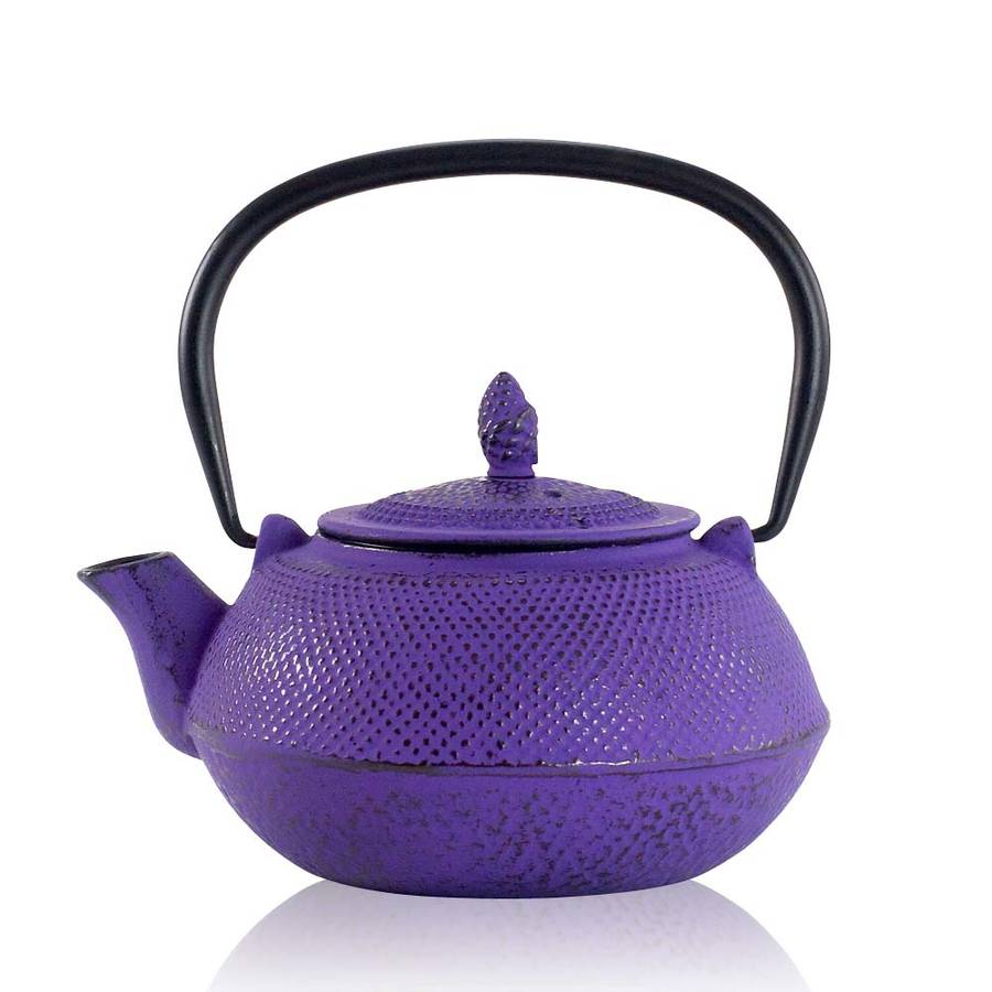 purple tenshi cast iron teapot 800ml by the exotic teapot