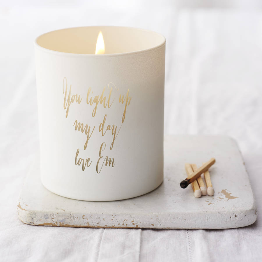personalised message candle by lily belle