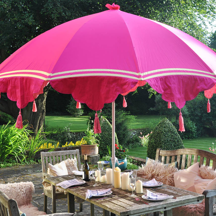 garden parasol with tassels and ribbons by east london parasol company ...