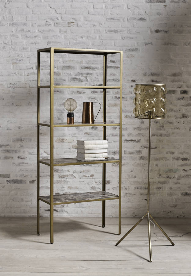 marble and gold shelving unit by i love retro