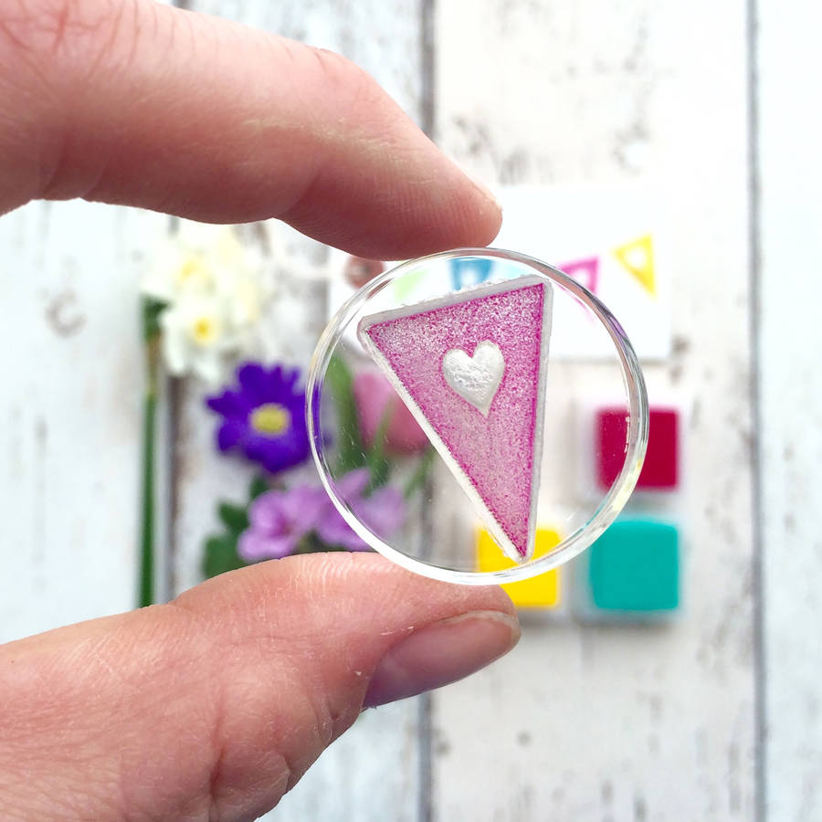 heart bunting crystal clear stamp by little stamp store