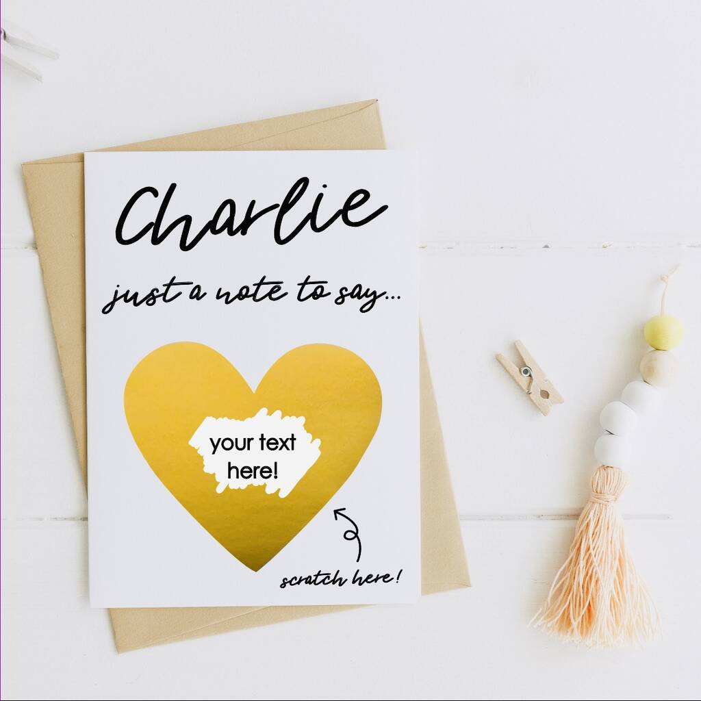 Personalised Surprise Scratch Card With Gold Foil By Momo Boo