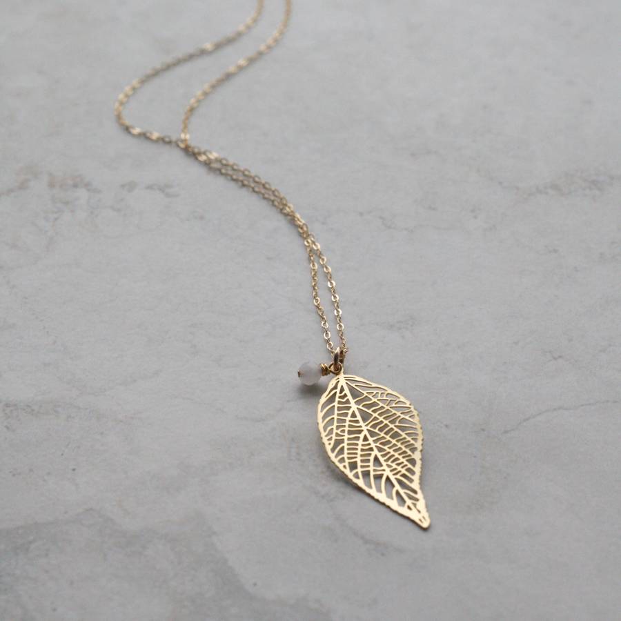 leaf necklace by kathy jobson