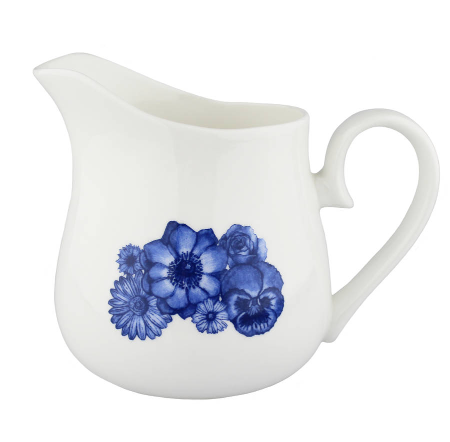 'floral’ bone china jug by lucy green designs