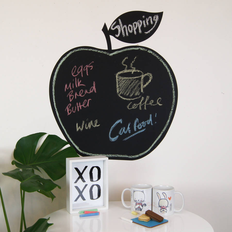 chalk board apple wall stickers by parkins interiors