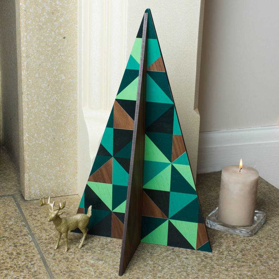 large geometric christmas tree decoration by create gift love