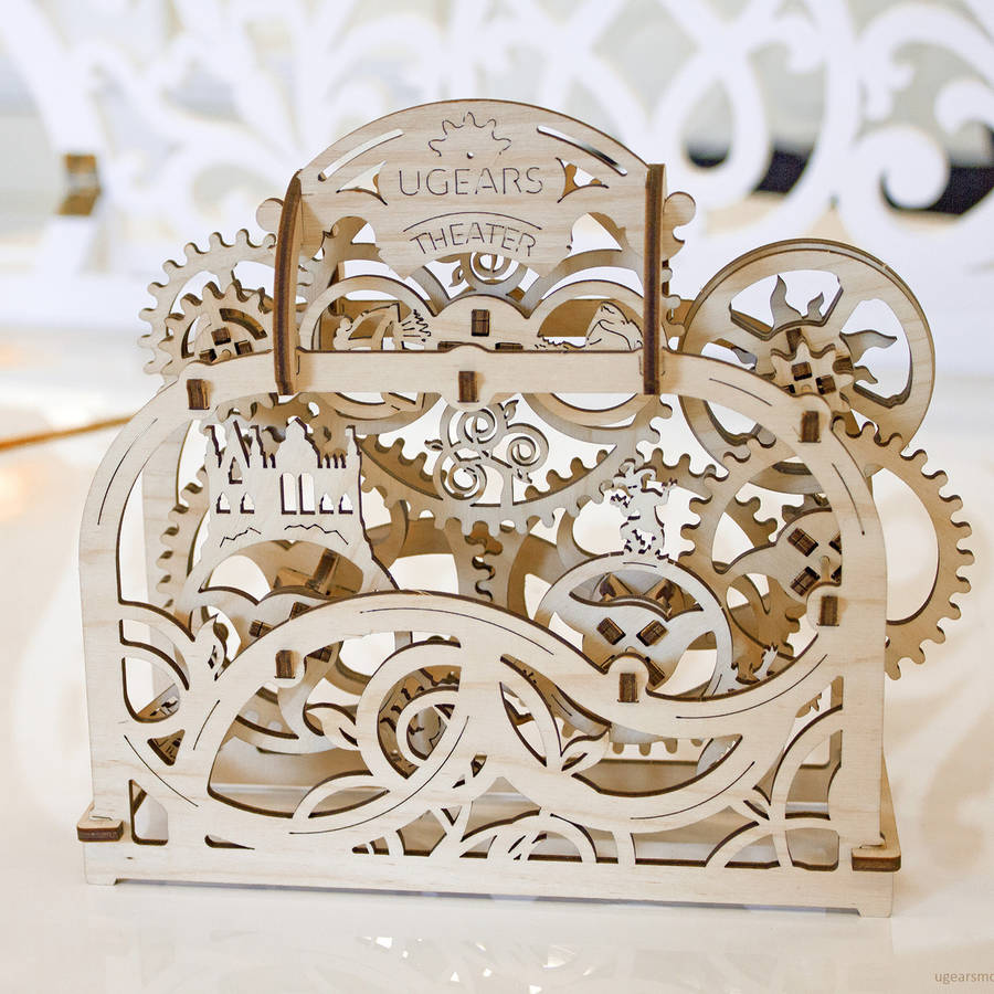 mechanical theatre wooden self assembly kit ugears by friendly gifts