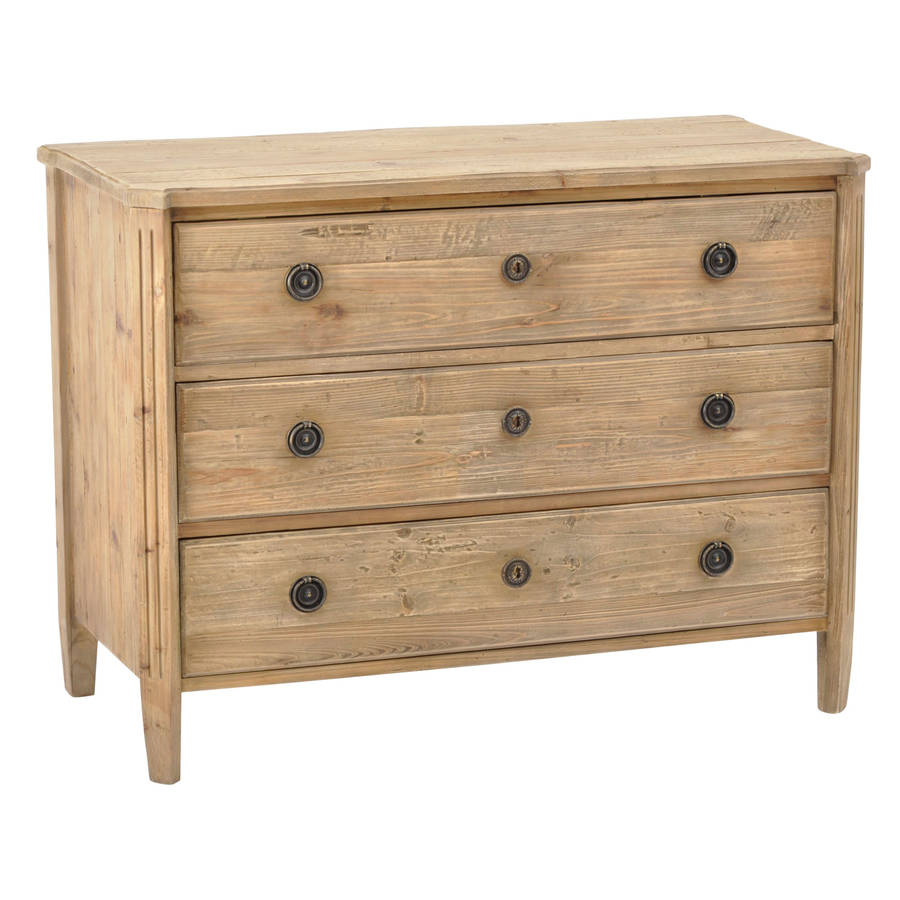 reclaimed oak three drawer chest by out there interiors