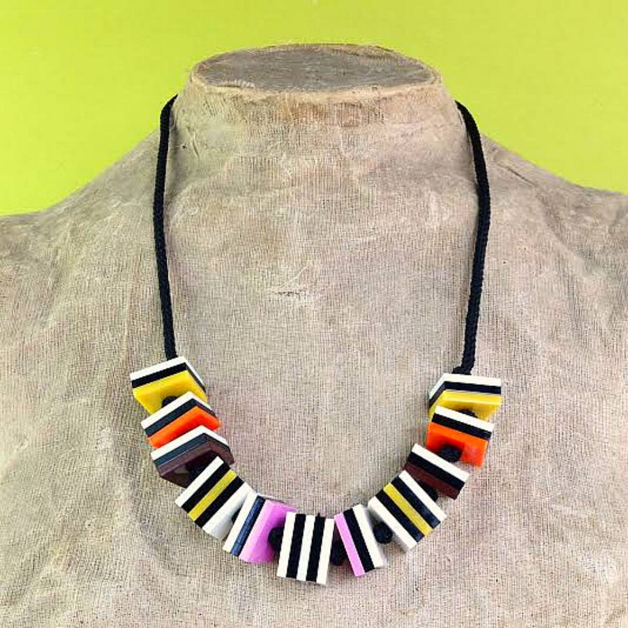 liquorice allsorts laser cut statement necklace by you make me design
