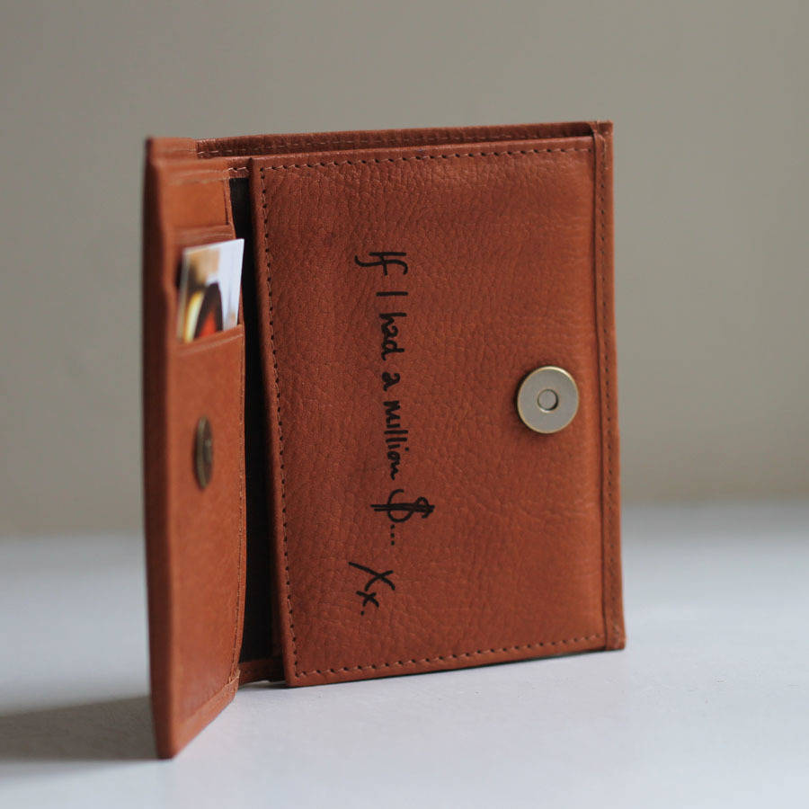 personalised men&#39;s leather wallet with coin pocket by nv london calcutta | 0